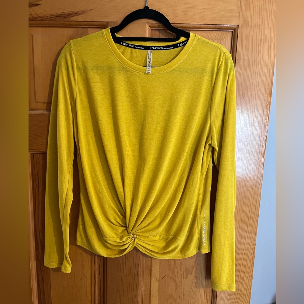 Yellow/gold color performance top, Calvin Klein Performance - Size Medium.